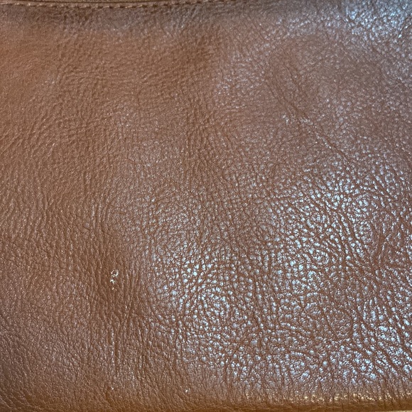 Frye Small Cognac Leather Satchel Clutch Wristlet with Handle - Picture 8 of 15